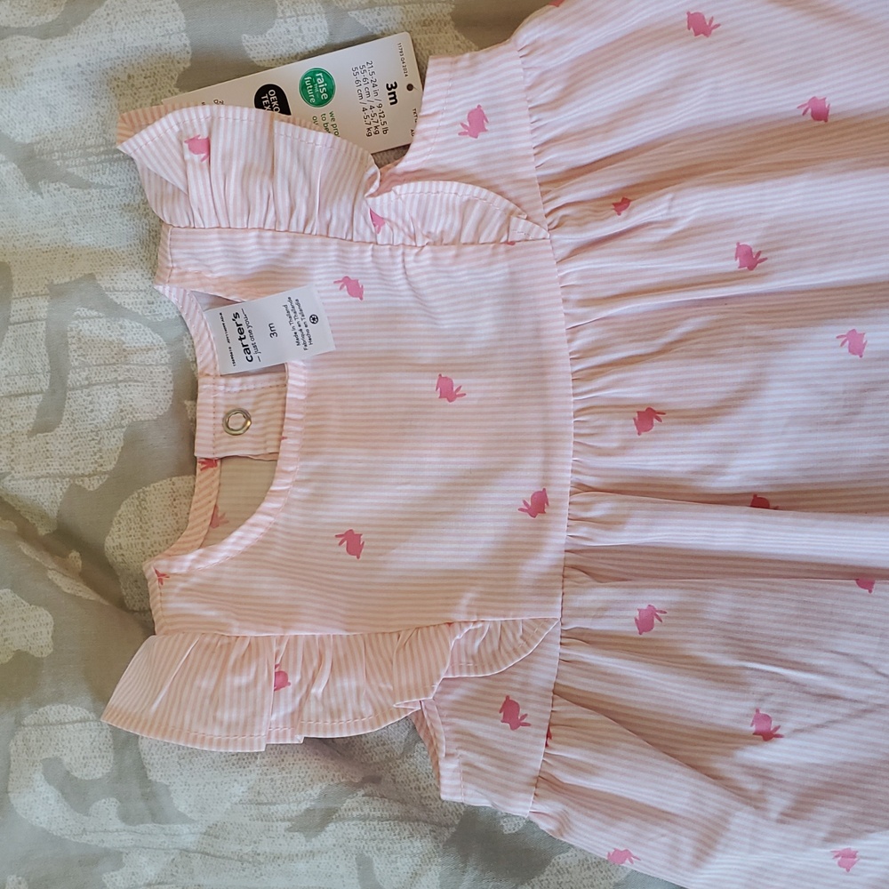 Pink Bunny Ruffled Baby Romper - Picture 5 of 7